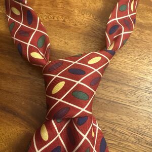 Bullock and Jones Red Silk Necktie 3.75" X 58"